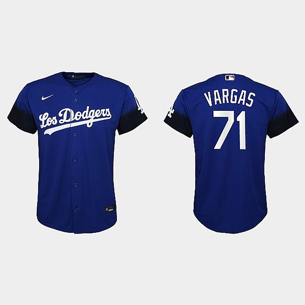 Youth Los Angeles Dodgers #71 Miguel Vargas Nike Royal City Connect Jersey