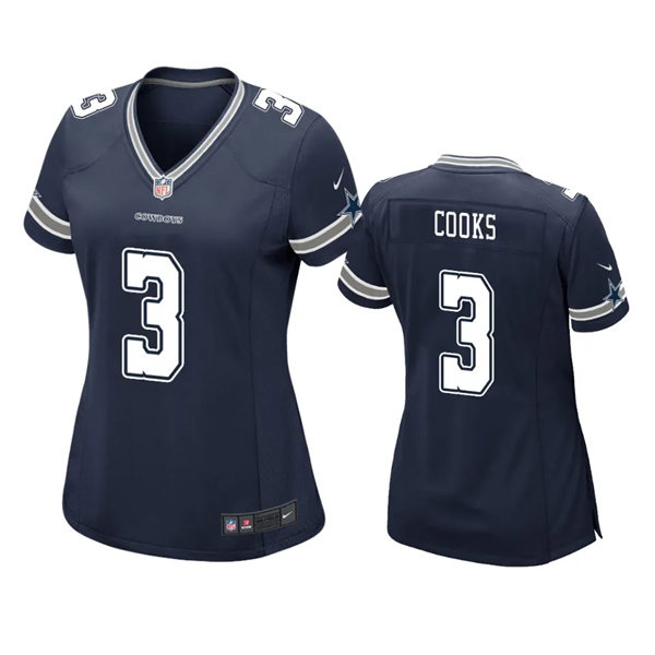 Womens Dallas Cowboys #3 Brandin Cooks Navy Team Color Limited Jersey