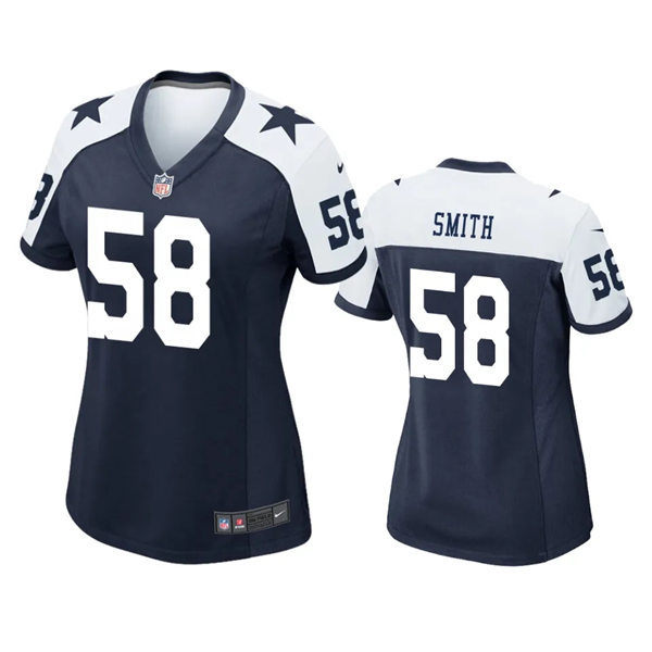 Womens Dallas Cowboys #58 Mazi Smith Navy Alternate Limited Jersey