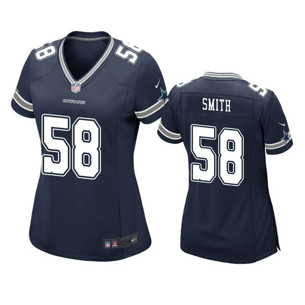 Womens Dallas Cowboys #58 Mazi Smith Navy Team Color Limited Jersey