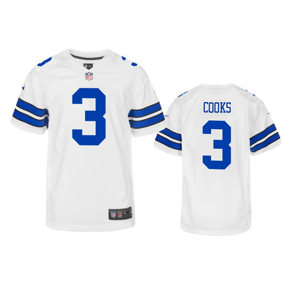 Youth Dallas Cowboys #3 Brandin Cooks White Limited Jersey