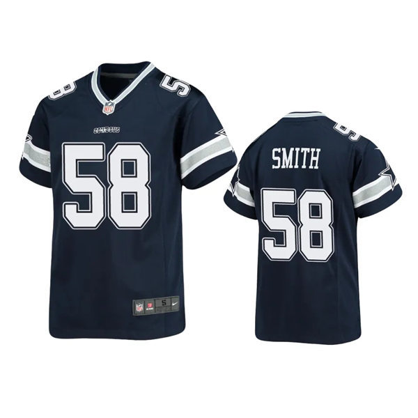 Youth Dallas Cowboys #58 Mazi Smith Navy Team Color Limited Jersey