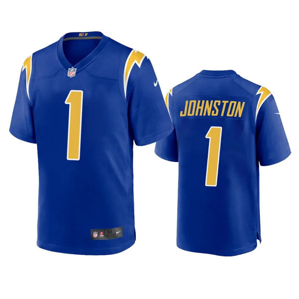 Men's Los Angeles Chargers #1 Quentin Johnston Nike Royal Gold 2nd Alternate Vapor Limited Jersey