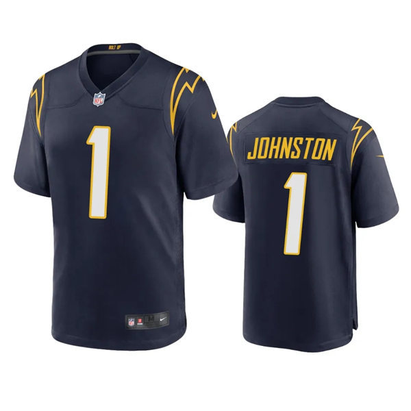 Men's Los Angeles Chargers #1 Quentin Johnston Nike Navy Alternate Vapor Limited Player Jersey