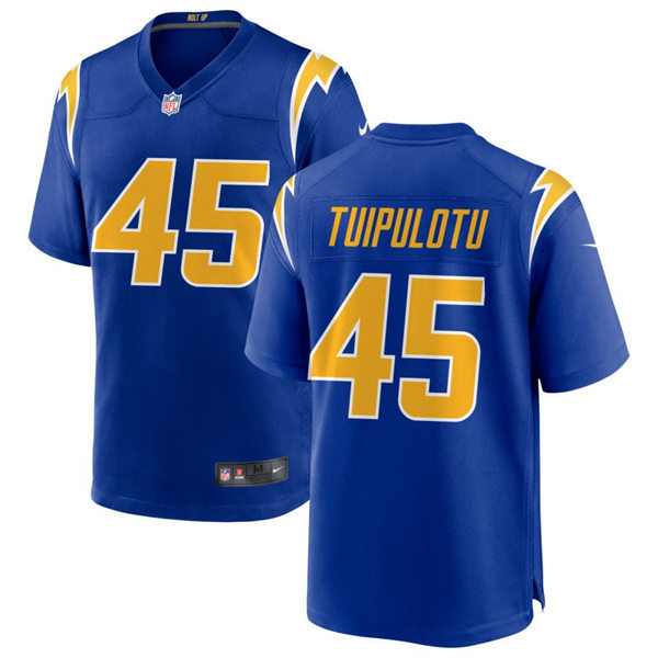 Men's Los Angeles Chargers #45 Tuli Tuipulotu Nike Royal Gold 2nd Alternate Vapor Limited Jersey