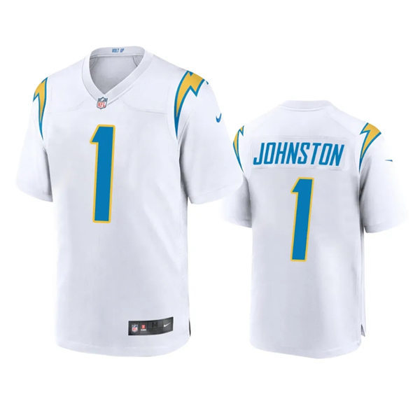 Men's Los Angeles Chargers #1 Quentin Johnston Nike White Vapor Limited Player Jersey