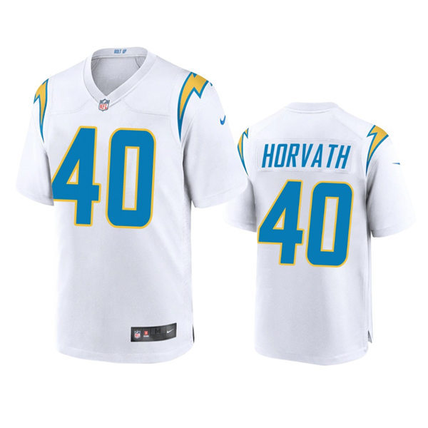 Men's Los Angeles Chargers #40 Zander Horvath Nike White Vapor Limited Player Jersey
