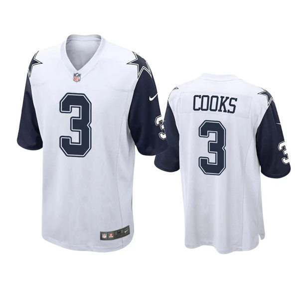 Mens Dallas Cowboys #3 Brandin Cooks White Color Rush Legend Player Jersey