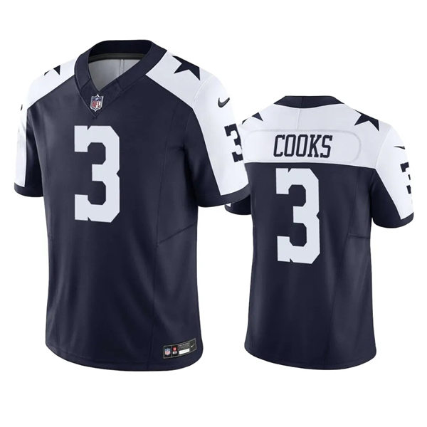 Mens Dallas Cowboys #3 Brandin Cooks Nike Navy Alternate Vapor Limited Jersey