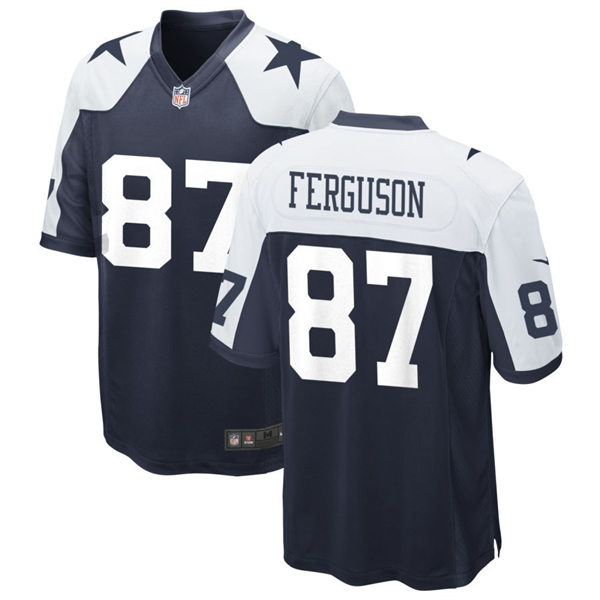 Mens Dallas Cowboys #87 Jake Ferguson Nike Navy Alternate Vapor Limited Jersey