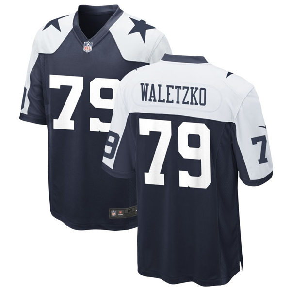 Mens Dallas Cowboys #79 Matt Waletzko Nike Navy Alternate Vapor Limited Jersey