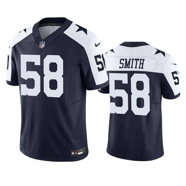 Mens Dallas Cowboys #58 Mazi Smith Nike Navy Alternate Vapor Limited Jersey