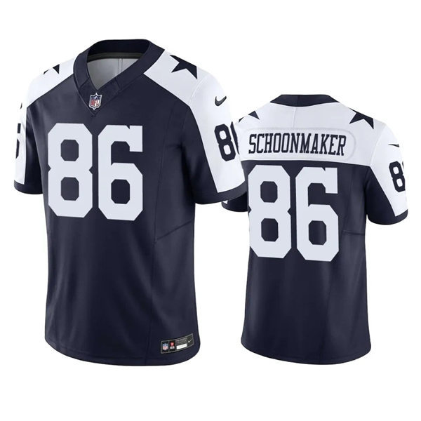 Mens Dallas Cowboys #86 Luke Schoonmaker Nike Navy Alternate Vapor Limited Jersey