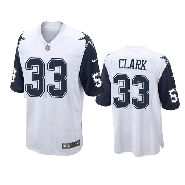 Mens Dallas Cowboys #33 Damone Clark White Color Rush Legend Player Jersey