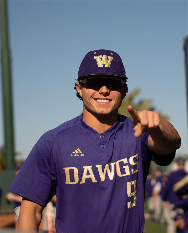 Mens Youth Washington Huskies Custom Purple DAWGS two Button Pullover Baseball Game Jersey