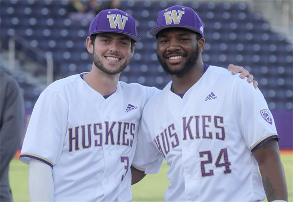 Mens Youth Washington Huskies Custom 2018 White adidas Baseball Game Jersey