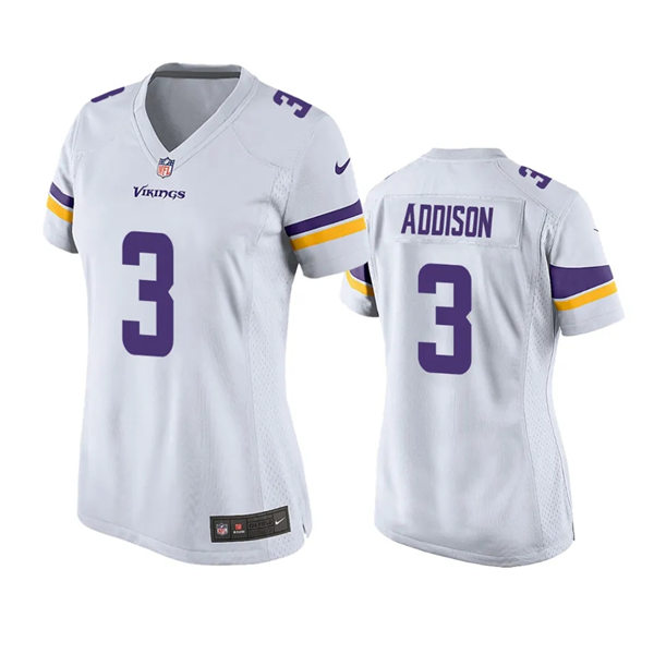 Women's Minnesota Vikings #3 Jordan Addison Nike White Limited Jersey