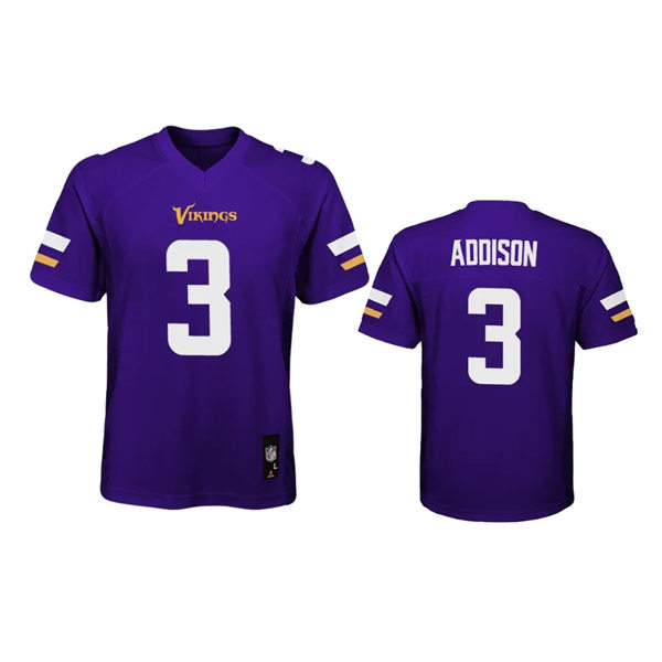Youth Minnesota Vikings #3 Jordan Addison Nike Purple Limited Jersey
