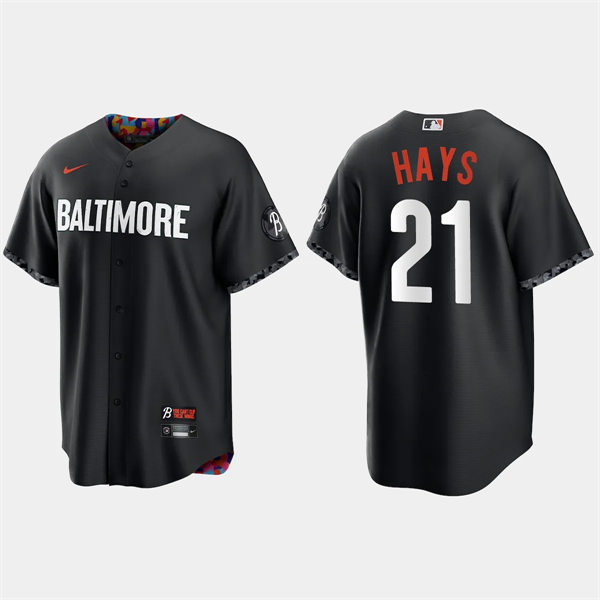 Mens Baltimore Orioles #21 Austin Hays Black 2023 City Connect Jersey 