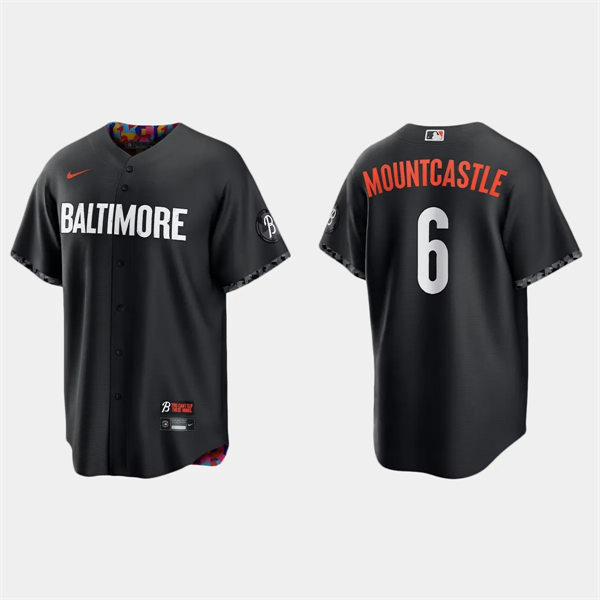 Mens Baltimore Orioles #6 Ryan Mountcastle Black 2023 City Connect Jersey 