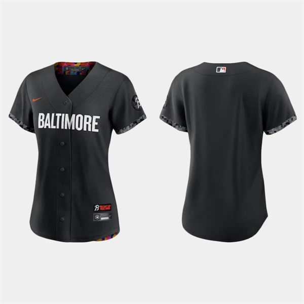 Women Baltimore Orioles Blank 2023 City Connect Replica Jersey - Black