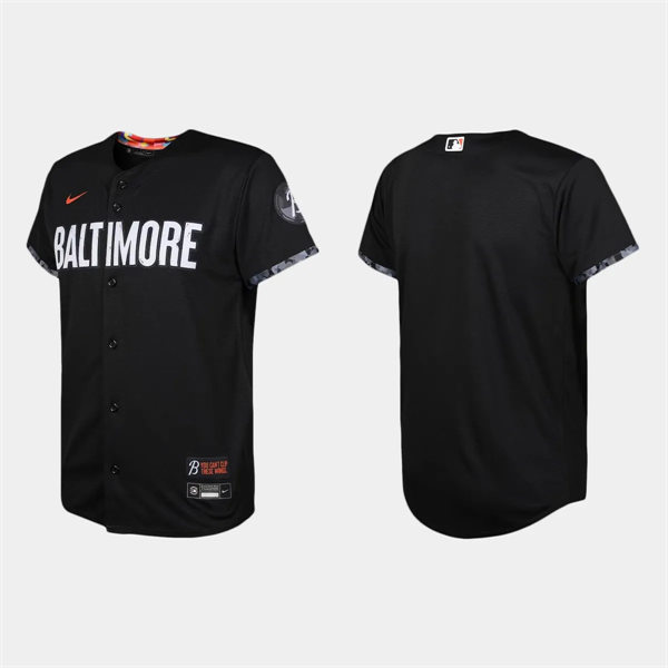Youth Baltimore Orioles Blank Black 2023 City Connect Replica Jersey
