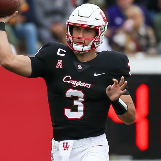 Mens Youth Houston Cougars #3 Clayton Tune 2022 Black Cougars Football Game Jersey