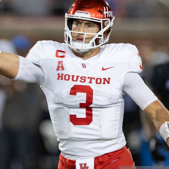 Mens Youth Houston Cougars #3 Clayton Tune 2022 Whie Houston Football Game Jersey