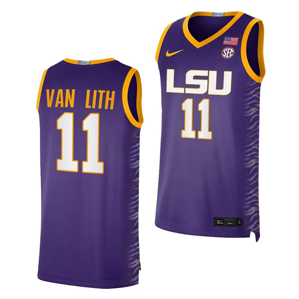 Womens LSU Tigers #11 Hailey Van Lith Nike Purple Basketball Game Jersey