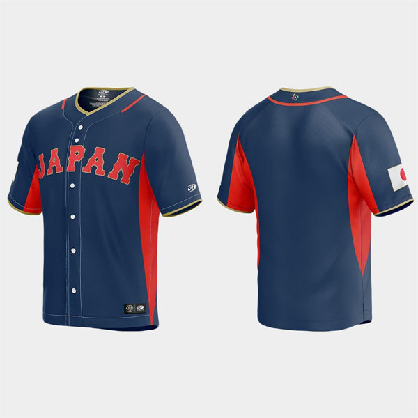 Mens Youth Japan Baseball Blank 2023 World Baseball Classic Jersey Navy
