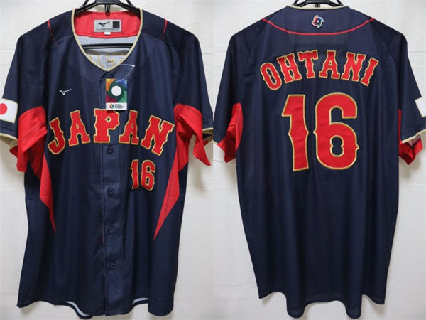 Mens Youth #16 Shohei Ohtani Japan Baseball 2023 World Baseball Classic Replica Jersey - Navy