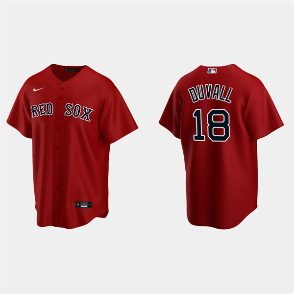 Mens Boston Red Sox #18 Adam Duvall Nike Red Alternate with Name Cool Base Jersey