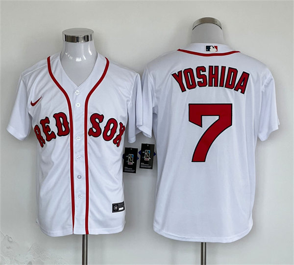 Mens Boston Red Sox #7 Masataka Yoshida Nike White Home with Name Cool Base Jersey