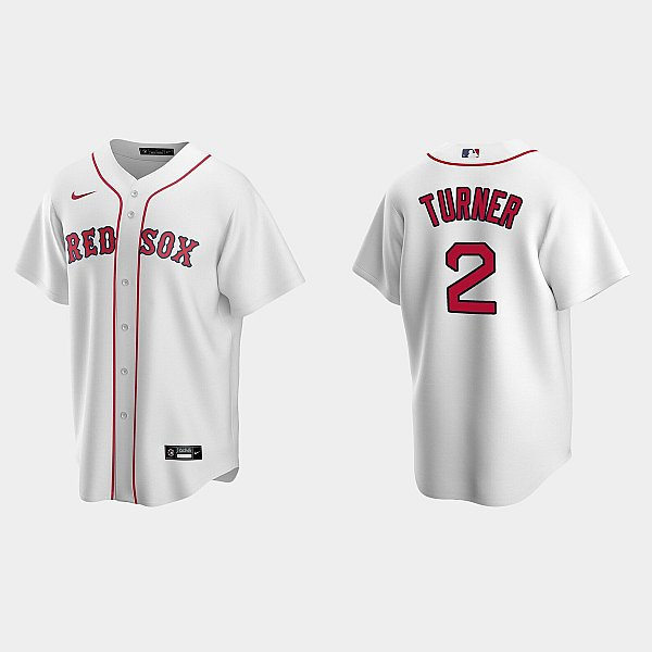 Mens Boston Red Sox #2 Justin Turner Nike White Home with Name Cool Base Jersey