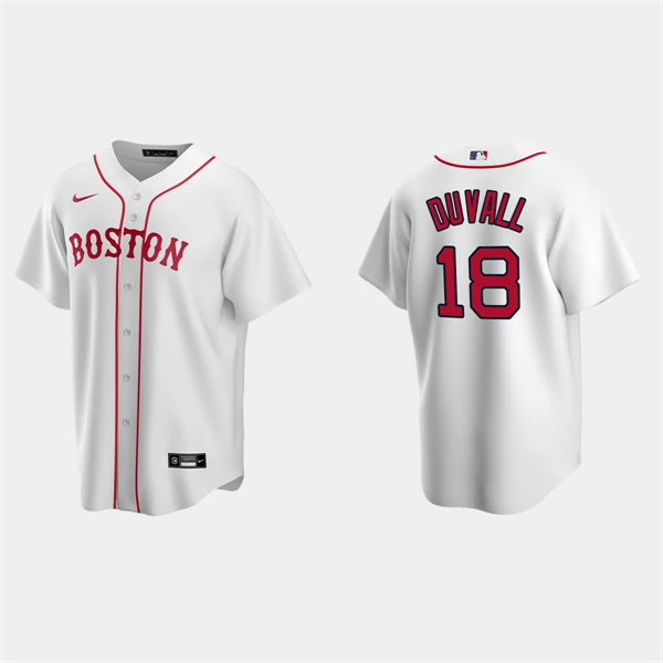 Mens Boston Red Sox #18 Adam Duvall Nike White Patriots Day Jersey