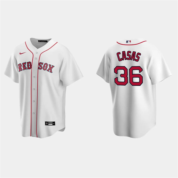 Mens Boston Red Sox #36 Triston Casas Nike White Home with Name Cool Base Jersey