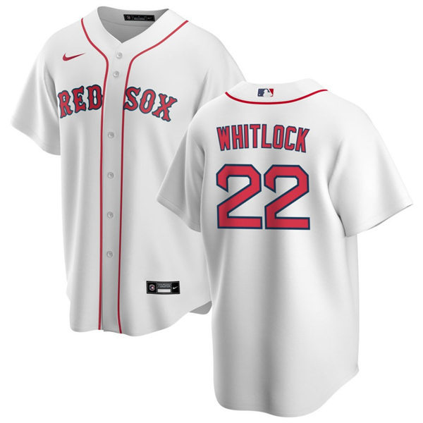 Mens Boston Red Sox #22 Garrett Whitlock Nike White Home with Name Cool Base Jersey
