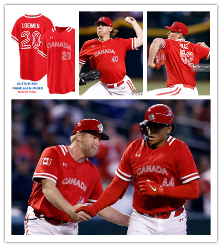 Mens Youth Custom Canada Baseball 2023 World Baseball Classic Jersey Red