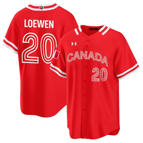 Mens Youth #20 Adam Loewen Canada Baseball 2023 World Baseball Classic Jersey Red