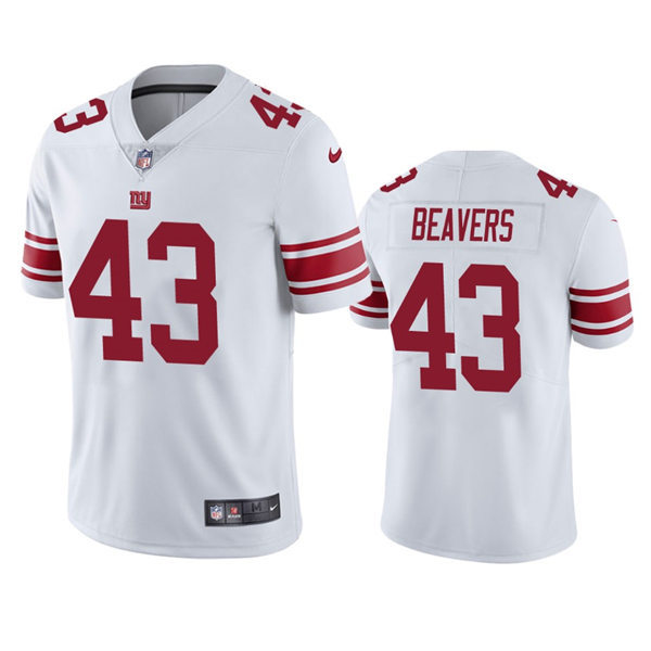 Men's New York Giants #43 Darrian Beavers Nike White Vapor Untouchable Limited Jersey