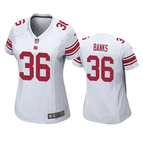 Womens New York Giants #36 Deonte Banks Nike White Limited Jersey