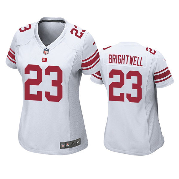 Womens New York Giants #23 Gary Brightwell Nike White Limited Jersey