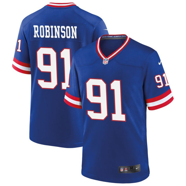 Men's New York Giants #91 A'Shawn Robinson Nike Royal Classic Limited Jersey