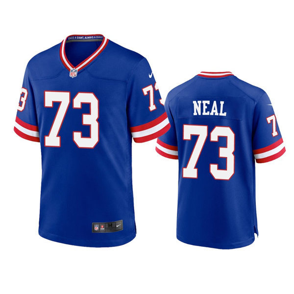 Men's New York Giants #73 Evan Neal Nike Royal Classic Limited Jersey
