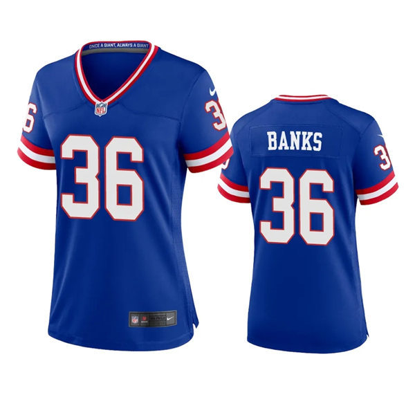 Womens New York Giants #36 Deonte Banks Nike Royal Classic Limited Jersey