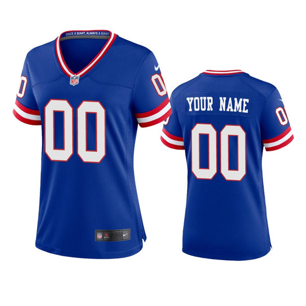 Womens New York Giants Custom Nike Royal Classic Limited Jersey