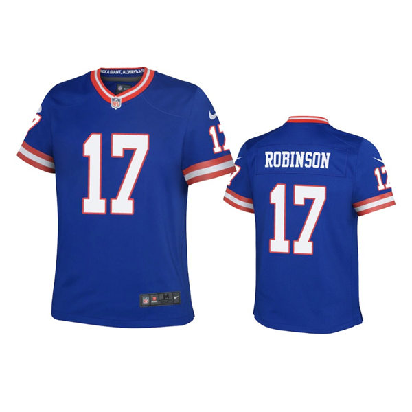 Youth New York Giants #17 Wan'Dale Robinson Nike Royal Classic Limited Jersey