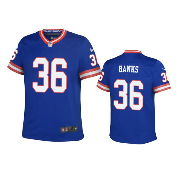 Youth New York Giants #36 Deonte Banks Nike Royal Classic Limited Jersey
