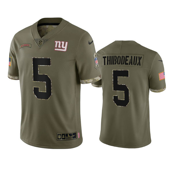 Men's New York Giants #5 Kayvon Thibodeaux Olive 2022 Salute To Service Jersey