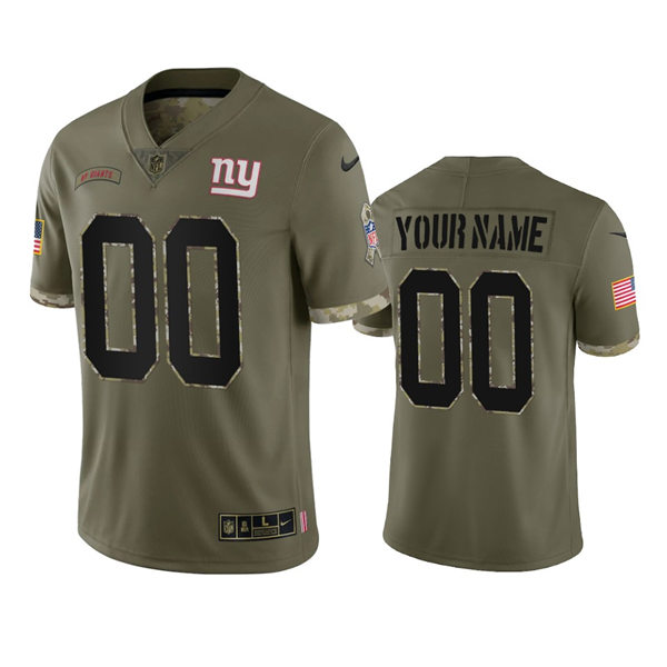 Mens New York Giants Custom Nike Olive 2022 Salute To Service Jersey